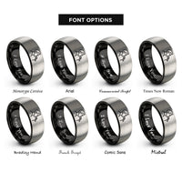 font options for inside engraving on black & silver singer at microphone rings