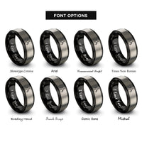 font options for inside engraving on black & grey singer at microphone rings