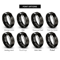 font options for inside engraving on black & gray singer at microphone rings