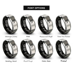 font options for inside engraving on black & grey singer at microphone rings