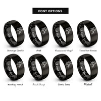 font options for inside engraving on black singer at microphone rings