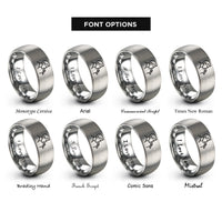 font options for inside engraving on grey singer at microphone rings