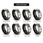 font options for inside engraving on black & silver singer mic rings