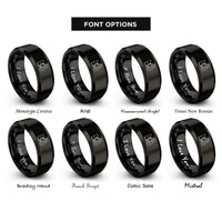 font options for inside engraving on black singer mic rings