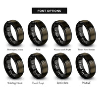 font options for inside engraving on gunmetal & black singer mic rings