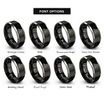 font options for inside engraving on black & silver singer microphone rings