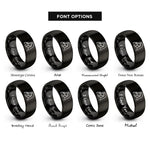font options for inside engraving on black singer microphone rings