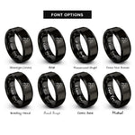 font options for inside engraving on black singer microphone rings