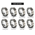 font options for inside engraving on grey singer microphone rings