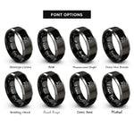 font options for inside engraving on black & gray singer notes microphone rings