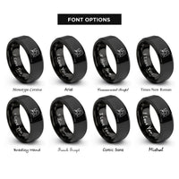 font options for inside engraving on black singer notes microphone rings