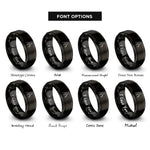 font options for inside engraving on black singer silhouette microphone rings