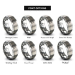 font options for inside engraving on gray singer silhouette microphone rings