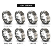 font options for inside engraving on gray singer silhouette microphone rings