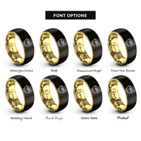 font options for inside engraving on black & gold singing bowl rings