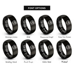 font options for inside engraving on black singing bowl rings