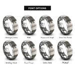 font options for inside engraving on grey singing bowl rings