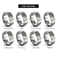 font options for inside engraving on grey single bloom rings