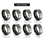 font options for inside engraving on black & silver single cylinder engine rings