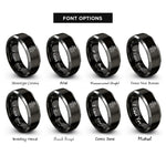 font options for inside engraving on black & gray single cylinder engine rings