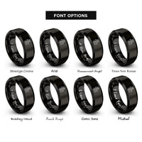 font options for inside engraving on black single cylinder engine rings
