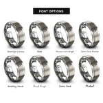 font options for inside engraving on grey single cylinder engine rings