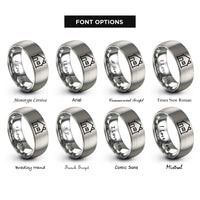 font options for inside engraving on grey single family house rings