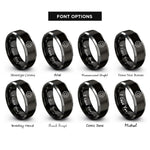 font options for inside engraving on black & grey single gear cog rings