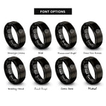 font options for inside engraving on black single gear cog rings