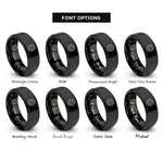 font options for inside engraving on black single gear cog rings