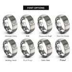 font options for inside engraving on gray single gear cog rings