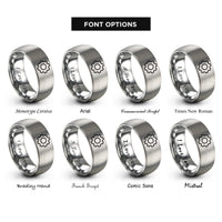 font options for inside engraving on gray single gear cog rings