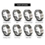 font options for inside engraving on gray single gear cog rings
