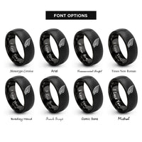 font options for inside engraving on black single wing rings