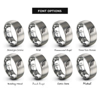 font options for inside engraving on gray single wing rings