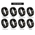 font options for inside engraving on black singletrack s curve rings