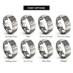 font options for inside engraving on grey singletrack s curve rings