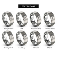 font options for inside engraving on grey singletrack s curve rings