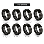 font options for inside engraving on black siphon brewer rings