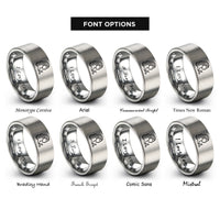 font options for inside engraving on grey siren rings