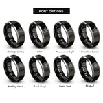 font options for inside engraving on black & gray siren speaker rings