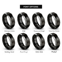 font options for inside engraving on black & gray siren speaker rings