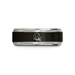 unique presents for sister – black & blue & silver tungsten cat broomstick wedding band