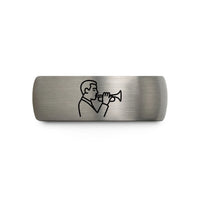 presents for trumpet players – black & gray tungsten jazz soloist trumpet wedding band