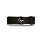 special present for her – black & silver tungsten jazz soloist trumpet wedding band