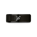 birthday present ideas sister – black tungsten origami crane wedding band