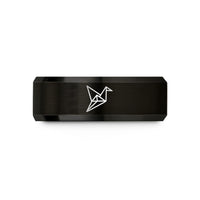 birthday present ideas sister – black tungsten origami crane wedding band