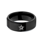 best sister present ideas – black tungsten star wedding band