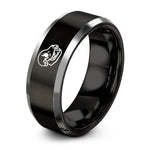presents for sister birthday – black & silver tungsten wolf skull ring