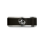 best presents for sisters – black & silver tungsten wolf skull wedding band